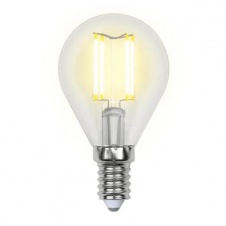 Лампа светодиодная филаментная Uniel E14 7,5W 3000K прозрачная LED-G45-7,5W/WW/E14/CL GLA01TR UL-00003250