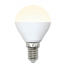 Лампа светодиодная Uniel E14 6W 3000K матовая LED-G45-6W/WW/E14/FR/MB PLM11WH UL-00002375