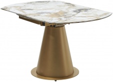 Стол TERAMO 135 GLOSS GRAND JADE SOLID CERAMIC, керамика, поворотн.механизм / Бронзовый, ®DISAUR