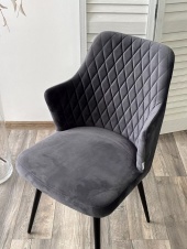 Стул LUIS 360 град. поворот Серый Maison 99# / OTE COBBLE 457 / черный каркас, ®DISAUR