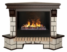 Электрокамин RealFlame Stone Coner 26 AO c Cassette 630+black вставка, очаг со звуком