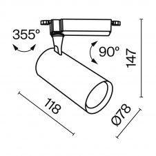 Трековый светильник Technical TR003-1-10W3K-S-W